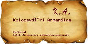 Kolozsvári Armandina névjegykártya